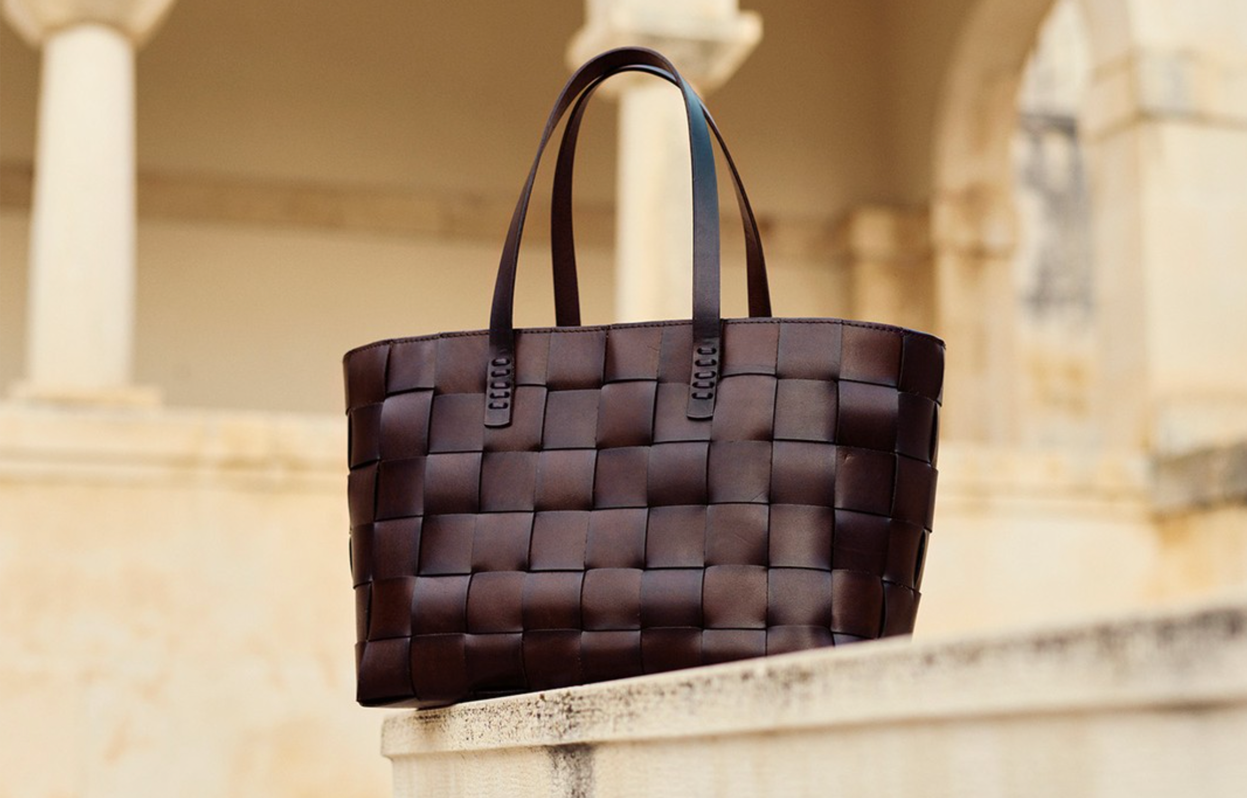 Dragon diffusion v woven leather online tote