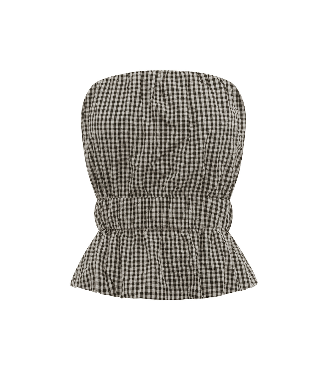 Strapless gingham top clearance