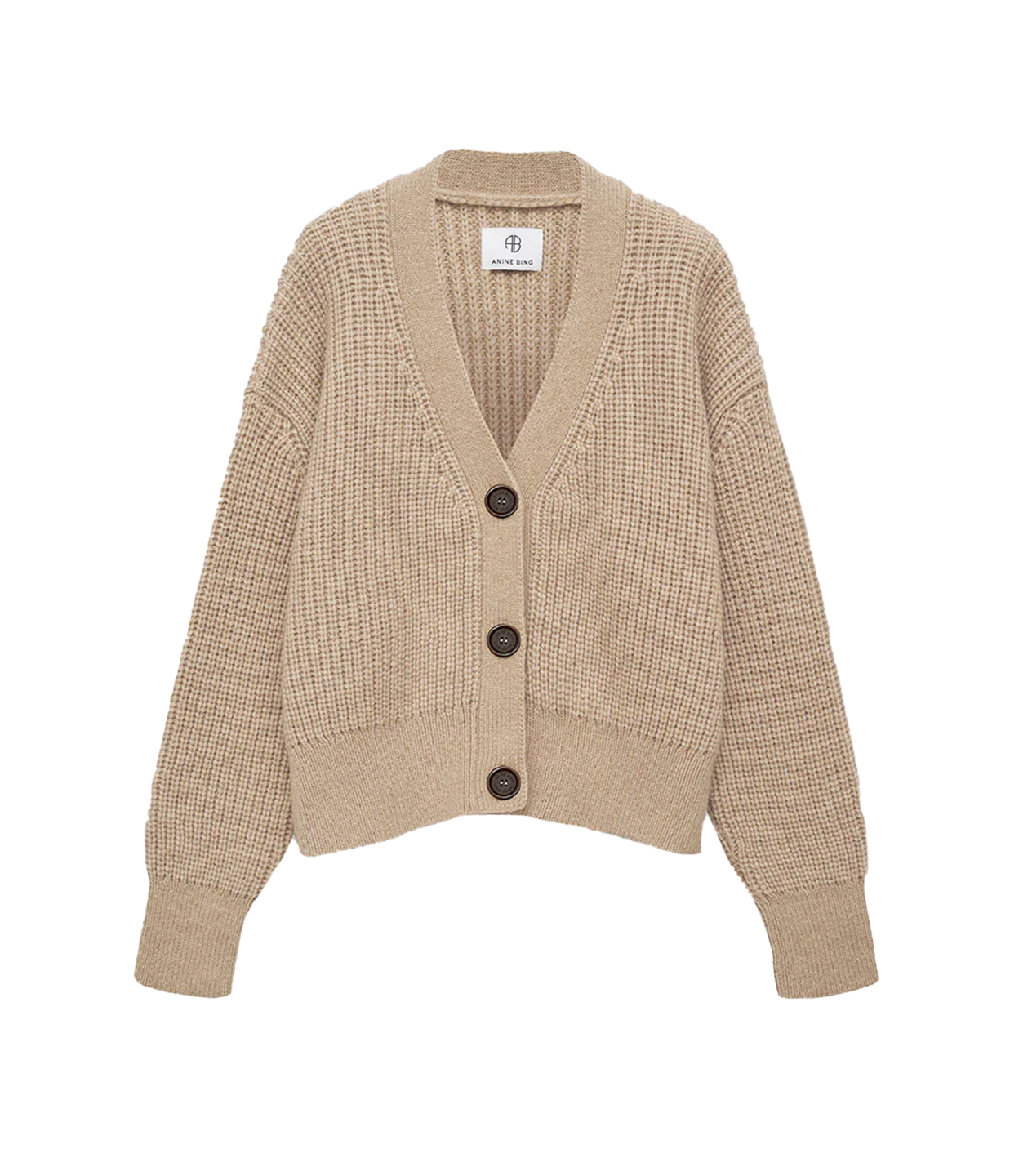 Maxwell Wool Cardigan in Camel Mode Sportif