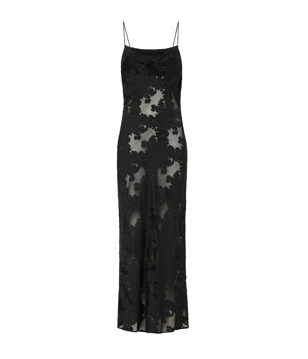 Semi Sheer Floral Dress in Black Mode Sportif