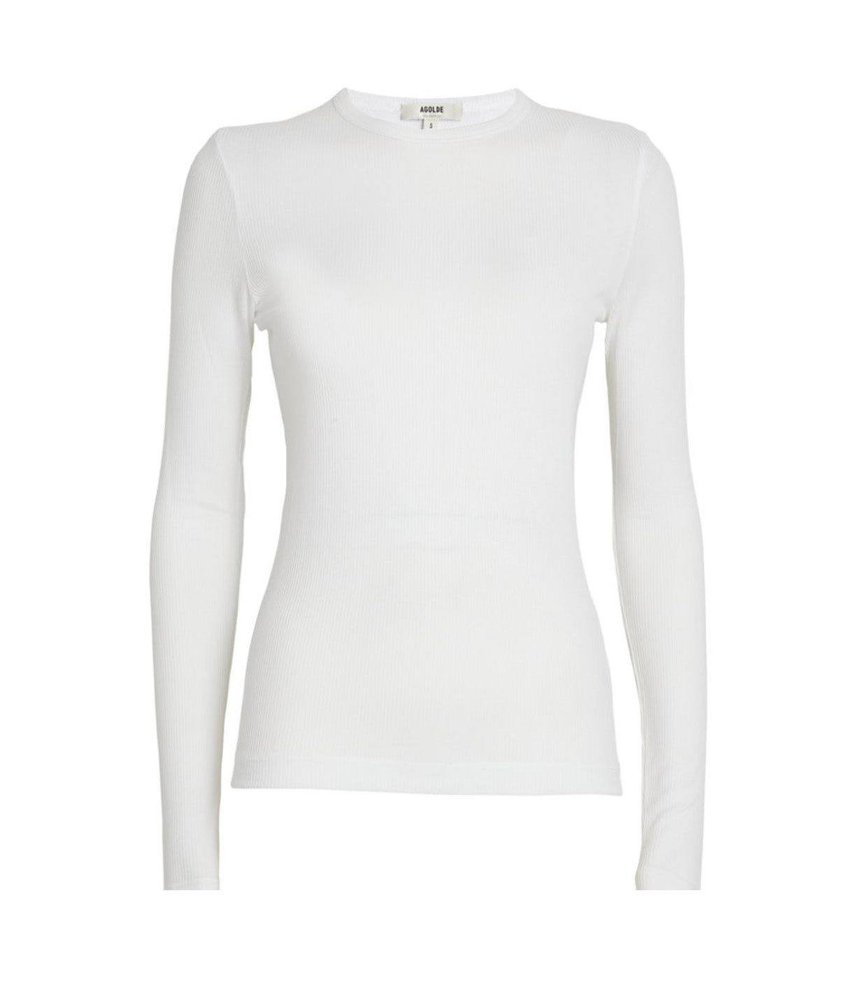 Shona Long Sleeve Fitted Tee in White Mode Sportif