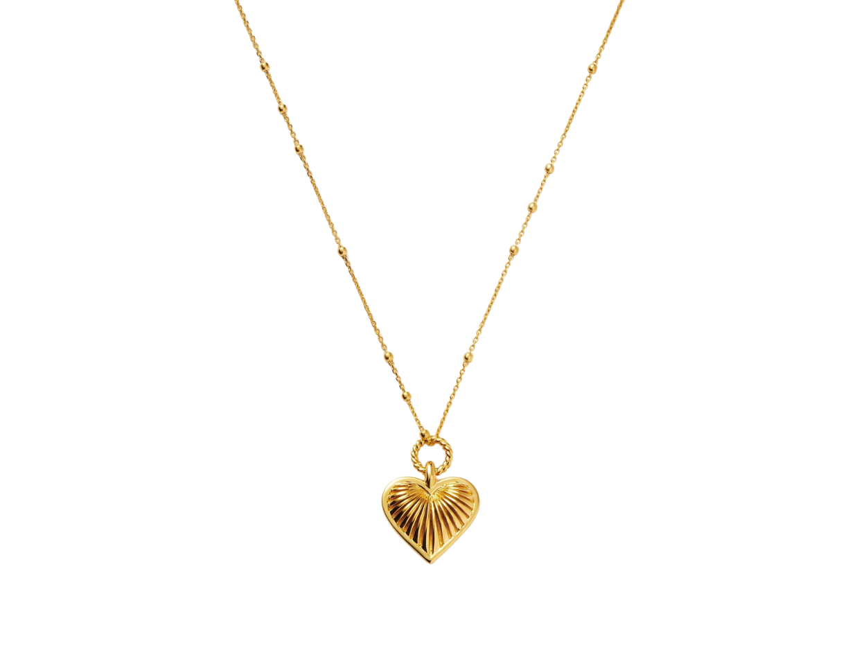 Gold heart charm deals necklace