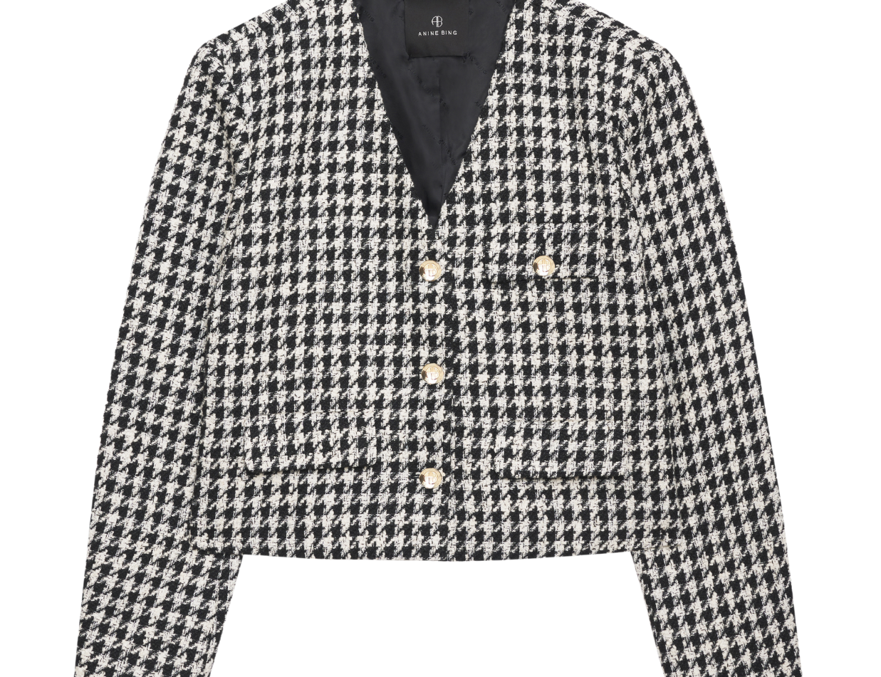 Hilary tan houndstooth sales jacket