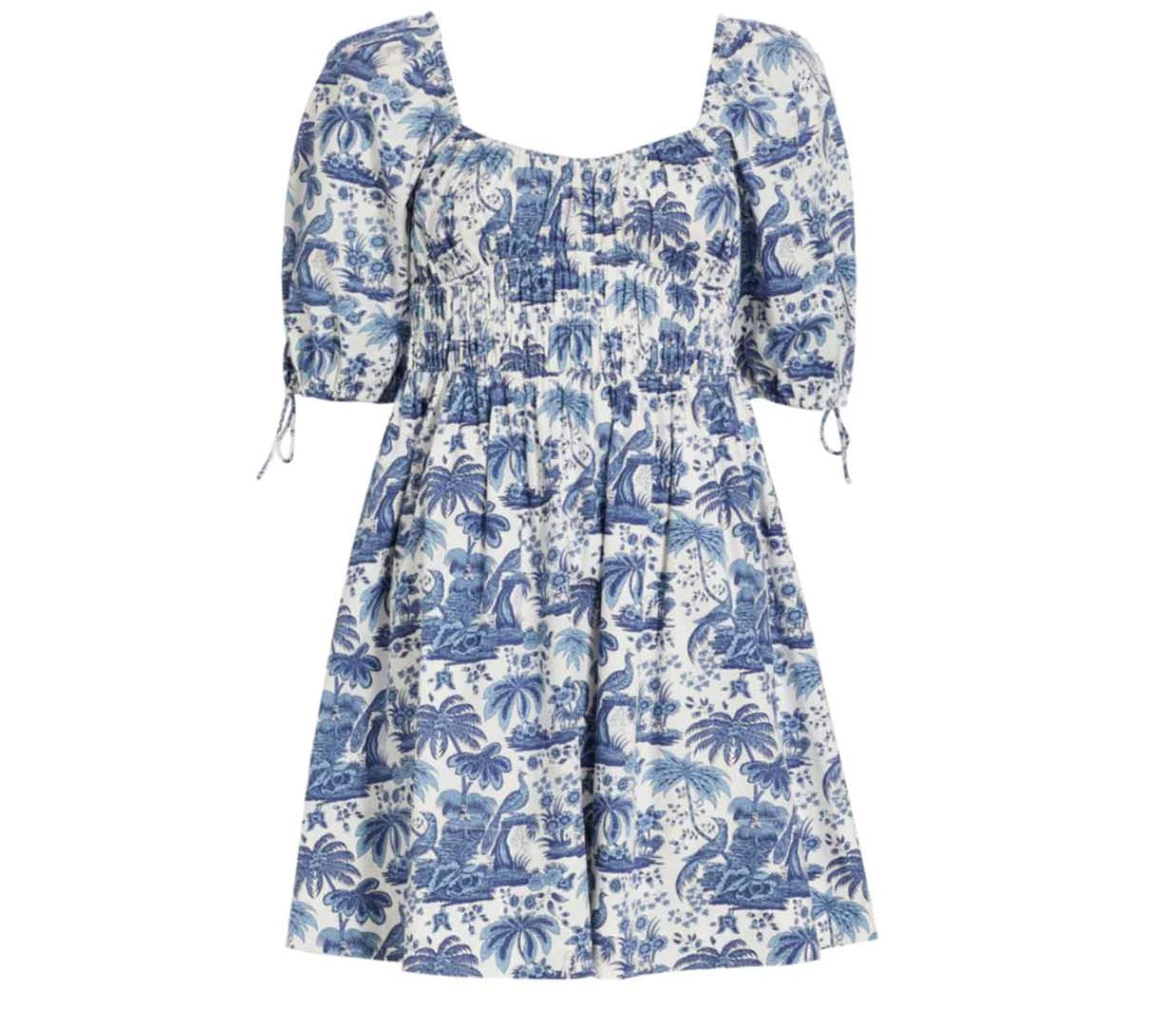 Mini Faye Dress in Blue Toile – Mode Sportif