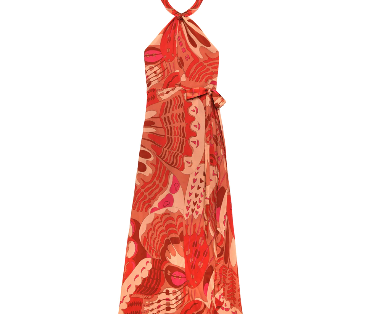 Bluebelle Halterneck Dress in Butterfly Red – Mode Sportif