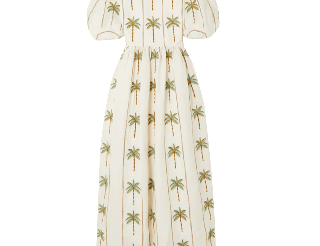Raquel Linen Embroidered Maxi Dress in Victoria Mode Sportif