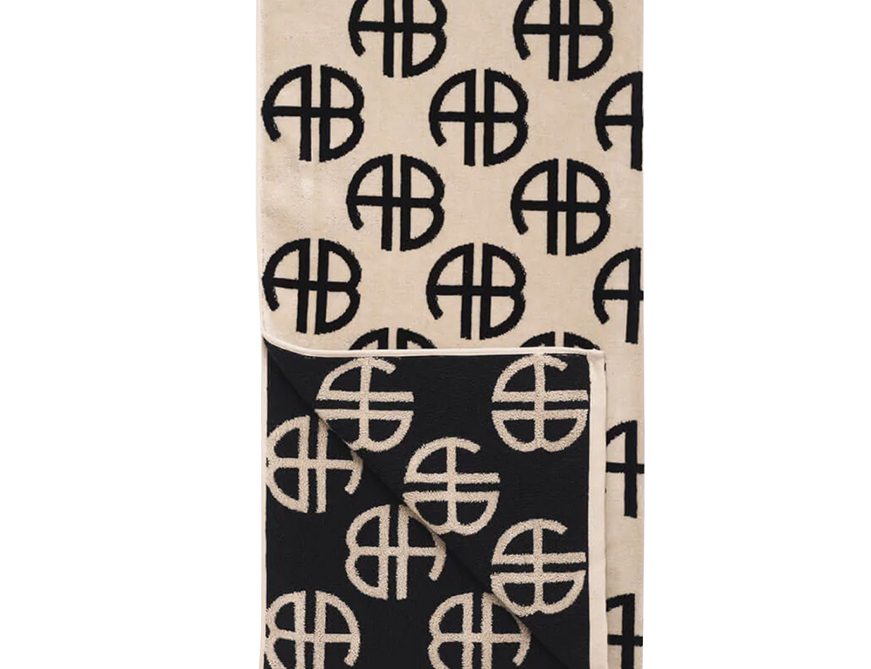 ANINE BING Bahia Towel - Lavender Monogram Print