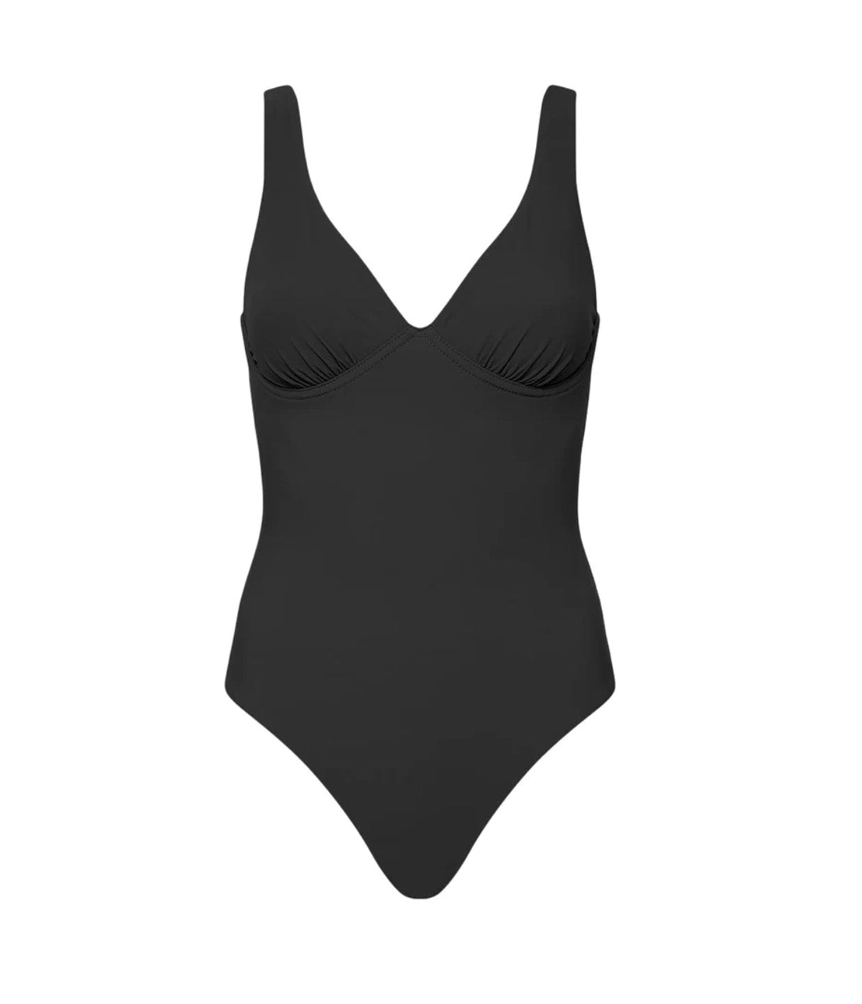 Nimah Plunge Neck One Piece in Black Mode Sportif