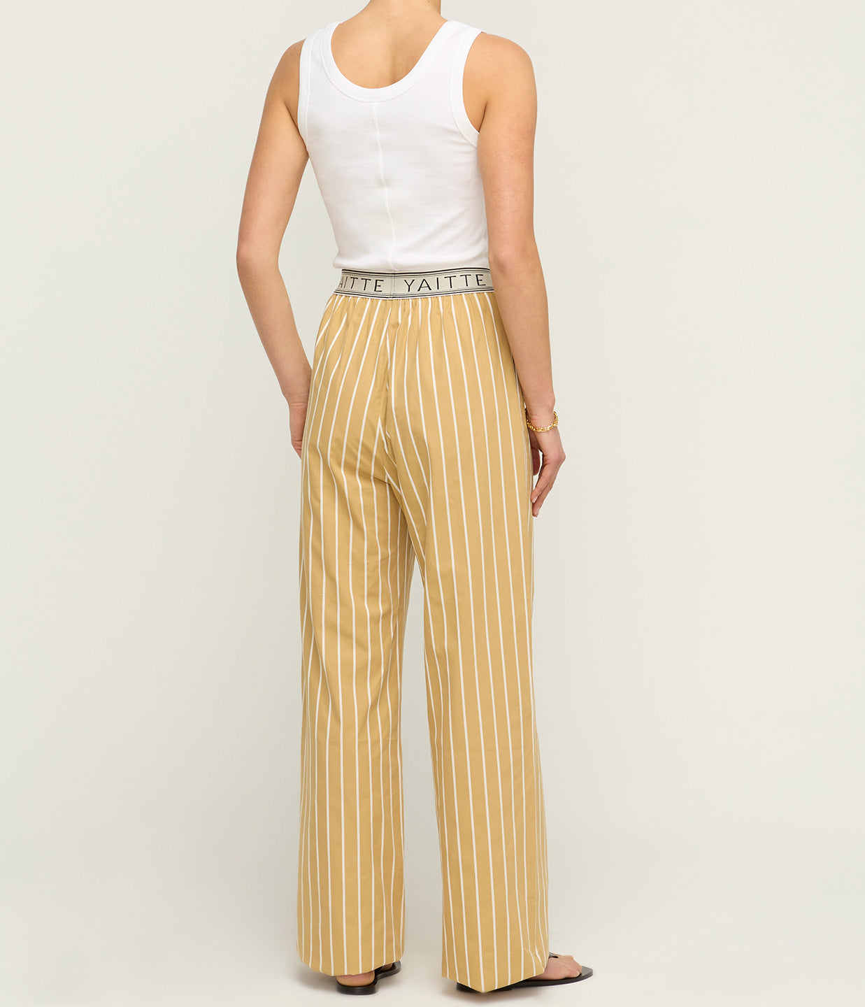 Mustard striped pants online