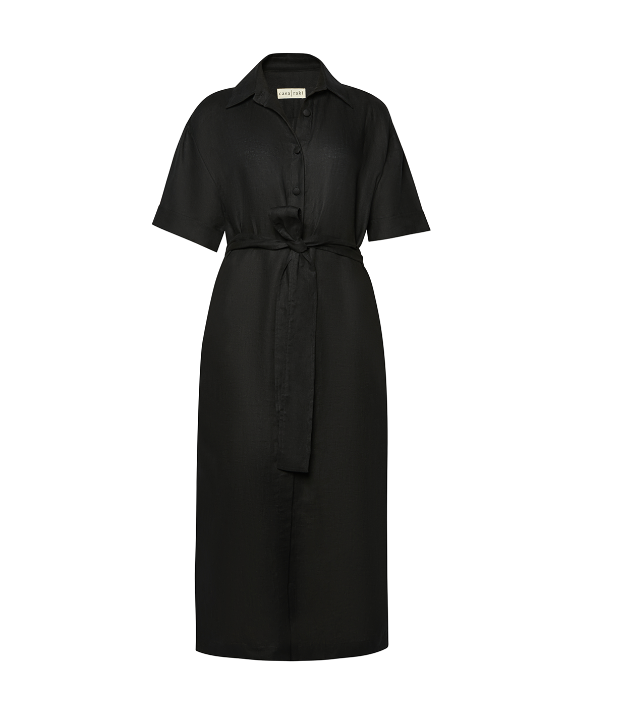 Casilda Linen Shirt Dress in Black – Mode Sportif