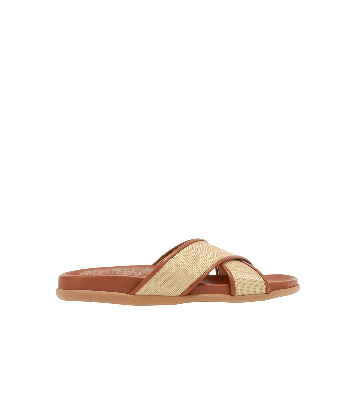 Thais Raffia Footbed Sandal in Lino and Cotto – Mode Sportif