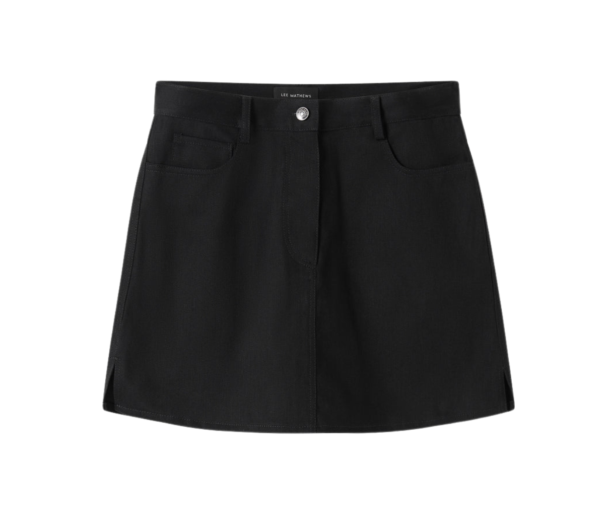 Denim Mini Skirt in Black Mode Sportif