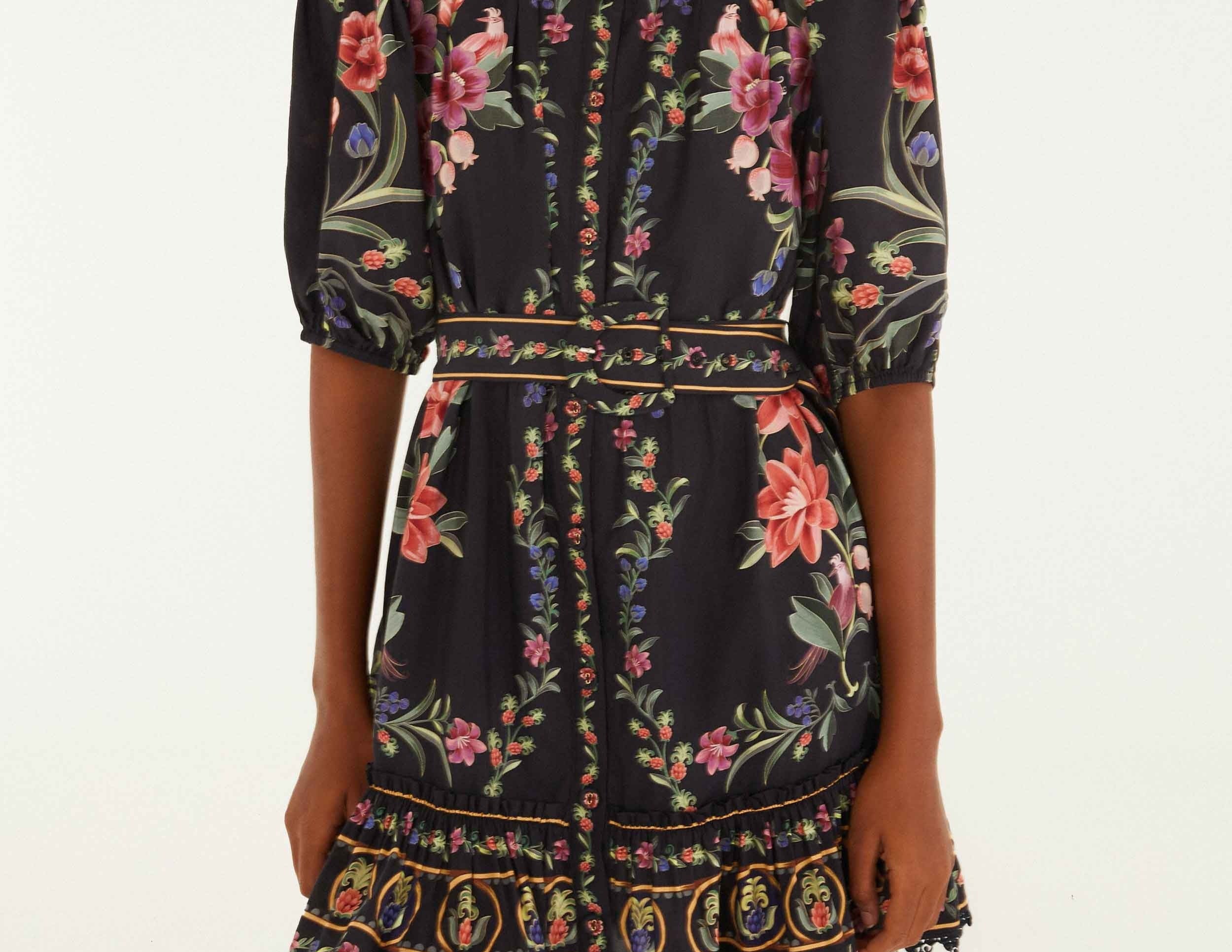 Farm Rio Belle Garden Black Mini Dress Mode Sportif Farm Rio Belle Garden Black Mini Dress Mode Sportif