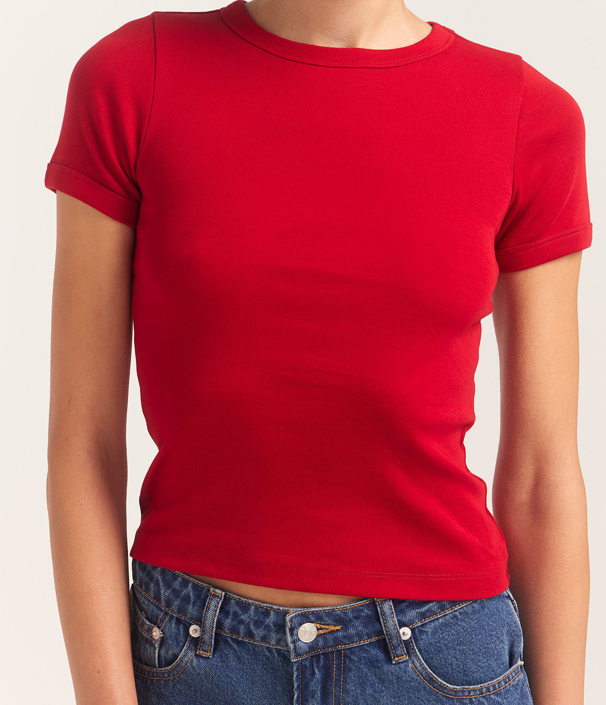 FLORE FLORE/25SS/CAR TEE/S/コットン/RED/25070910004710 CAR BABY TEE | Red - FLORE FLORE