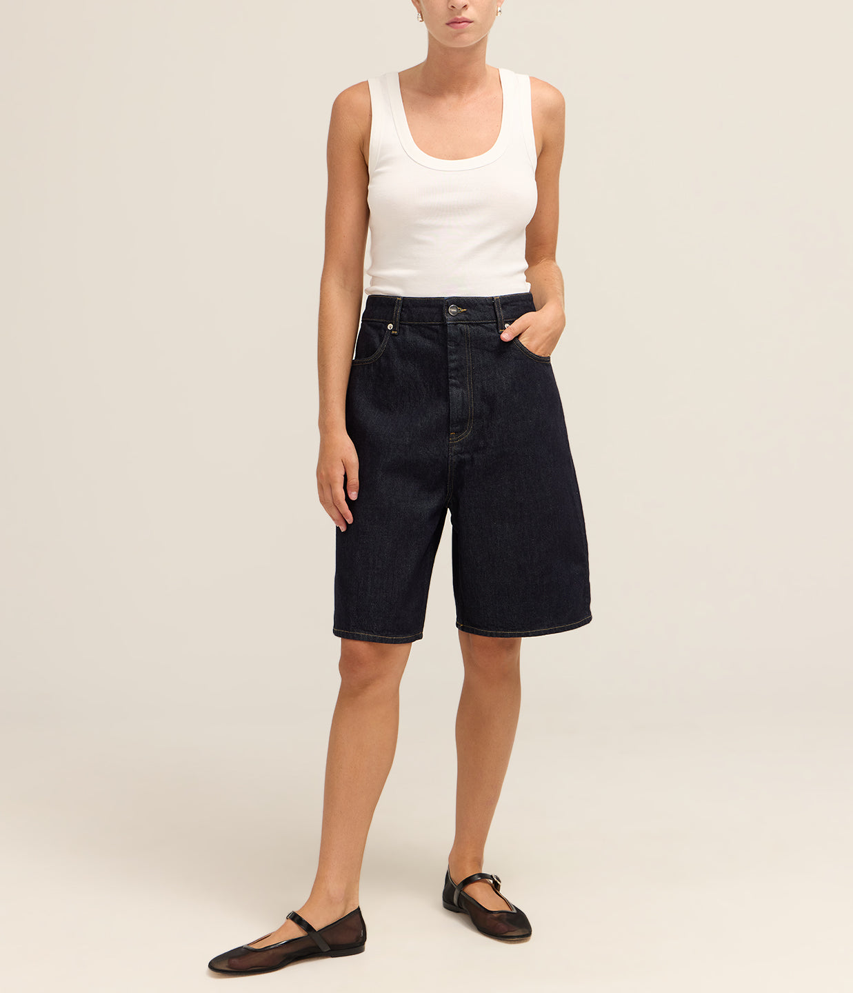 ショートパンツ LouLou De Saison 'Isu' bermuda shorts Isu Denim Shorts in Raw Wash – Mode Sportif