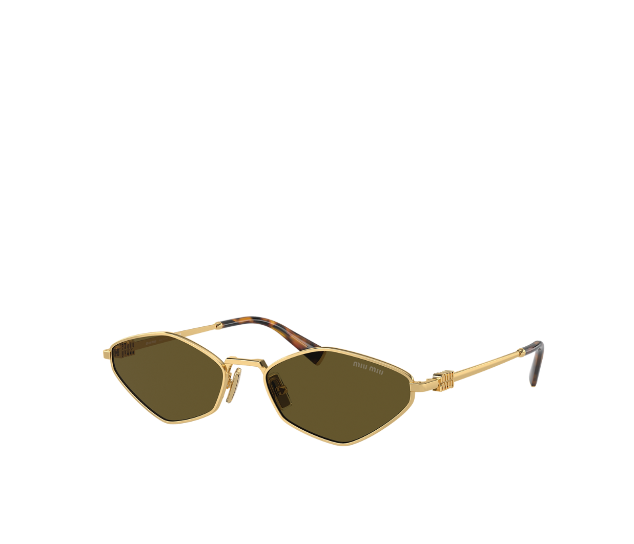 Miu Miu Irregular Sunglasses in Dark Brown Mode Sportif