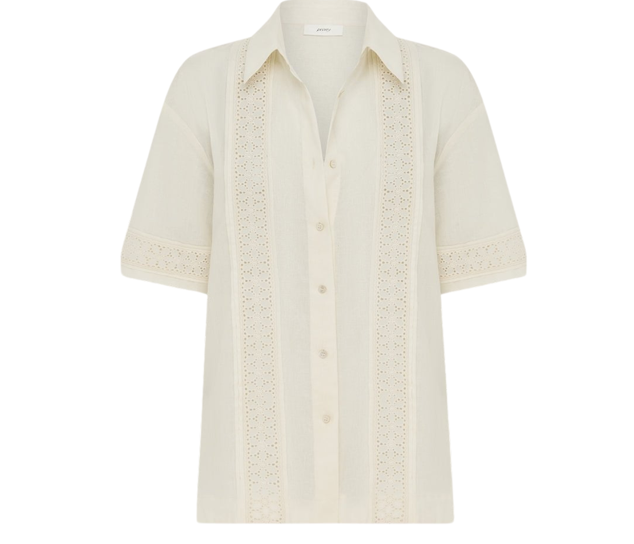 Broderie Shirt in Fleur Mode Sportif