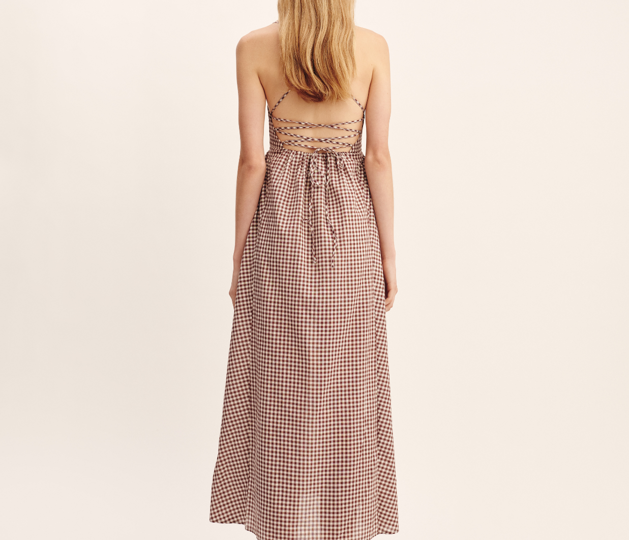 Posse Callie Maxi Dress in Mocha Gingham Mode Sportif Posse Callie Maxi Dress in Mocha Gingham Mode Sportif