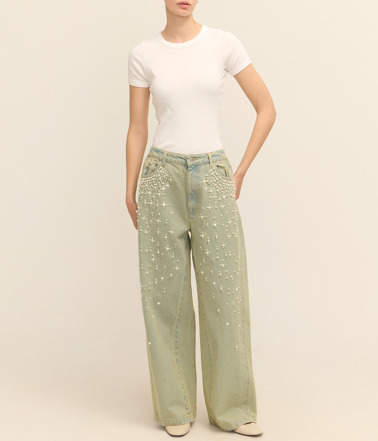Perlette Denim Pants in Blue – Mode Sportif